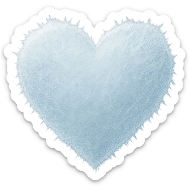 heart with a frosted ice effect, clean digital illustration sticker