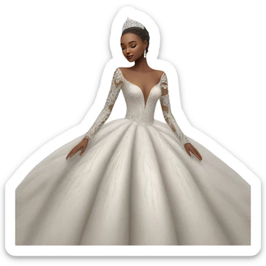 Hyper Realistic ornate ballgown long sleeve Wedding dress with diamanté  sticker