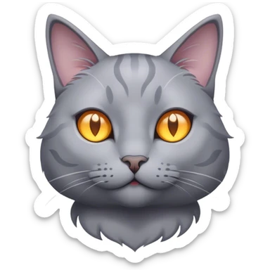 Cat grey magic  sticker
