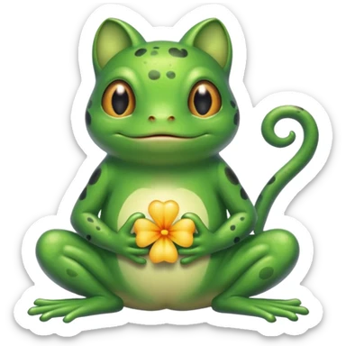 make me a good luck frog and kitten sticker