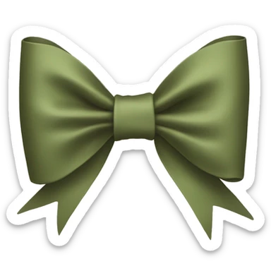 Khaki green bow  sticker