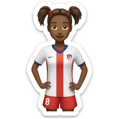 Fille metisse qui tire au cahe de foot sticker