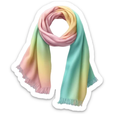 Realistic pastel folded designer scarf isolated  sticker
