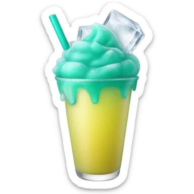 teal green slushy with ice  sticker