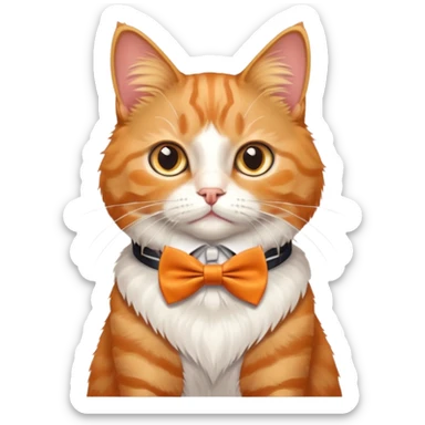cat wearing a bow tie sticker