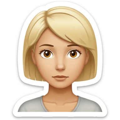 tan woman with short blonde hair sticker