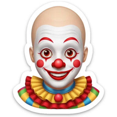 buzz cut haired clown sticker