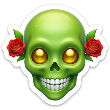 Pilot alien emoji ghost emoji skull emoji wet rose emoji laughing emoji sticker