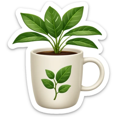 coffee cup houseplant sticker