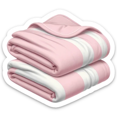 soft pink and white folded blanket  sticker