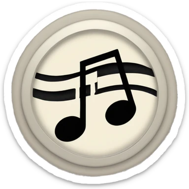 Music note with sound waves around it in a circular shape sticker