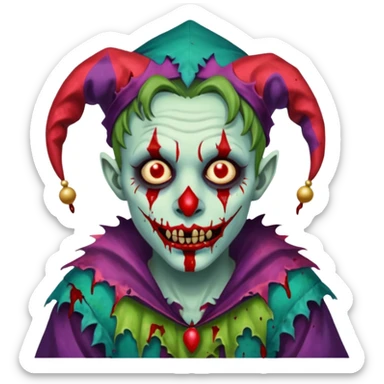 zombie jester sticker