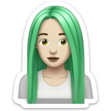 Billie Eilish Green roots sticker