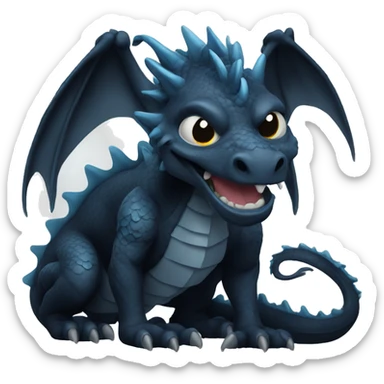 black dragon with blue eyes sticker