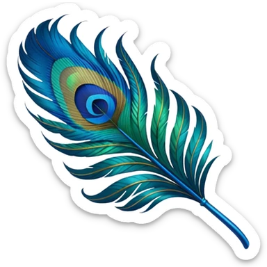 Peacock feather single sticker