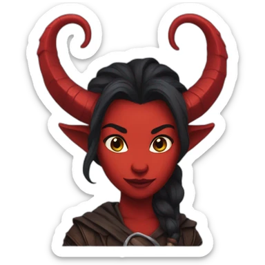 red female tiefling sticker