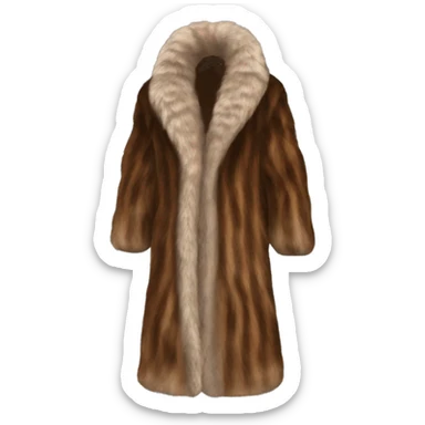 Luxurious brown full length fur coat sticker