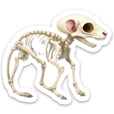 realistic rat skeleton  sticker