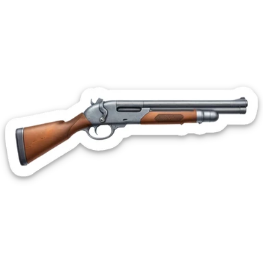 double barrel metal shotgun sticker