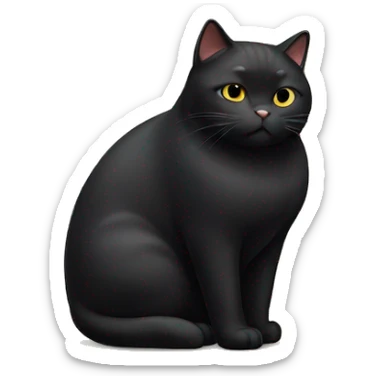 Fat black cat sticker