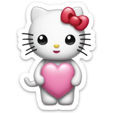 hello kitty with heart eyes sticker