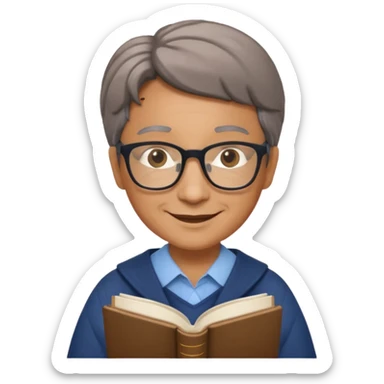 middle aged, The wise librarian sticker