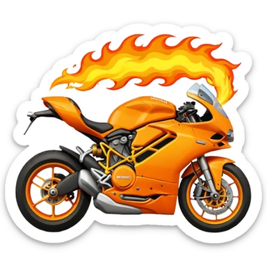Make a Ducati motorbike shooting flames out of it’s exhaust pipes  sticker