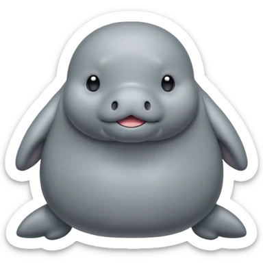 Manatee cute and fat emoji sticker