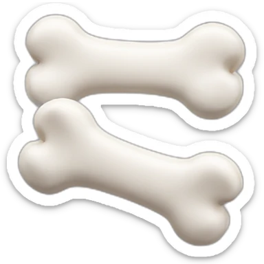 dog bone white sticker
