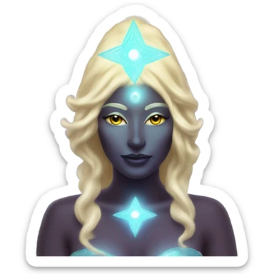 Pleiadian radiant glowing diva woman female third eye sticker