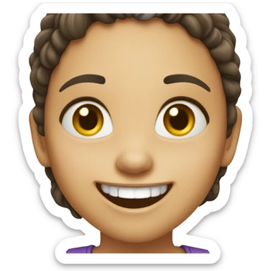 smiling girl waving hey!! sticker