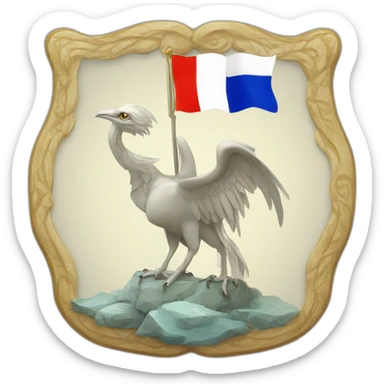 Simorgh with text Simorgh and French flag sticker