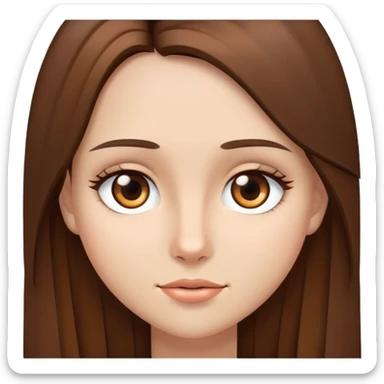 girl with straight long brown hair with brown eyes sticker