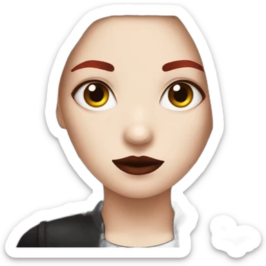 goth girl with short red hair sticker