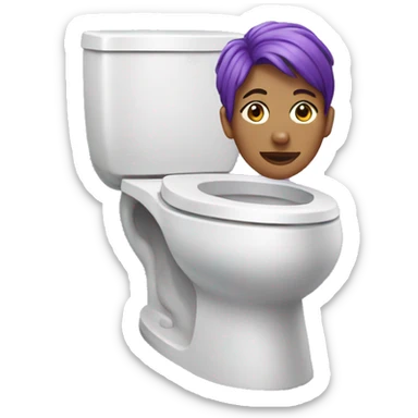 Woman with purple hair on a  toilet sticker