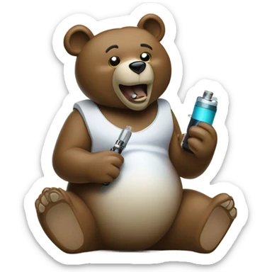 make me a bear with a vape sticker