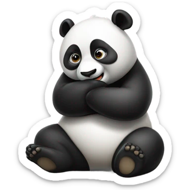 Panda pooping sticker
