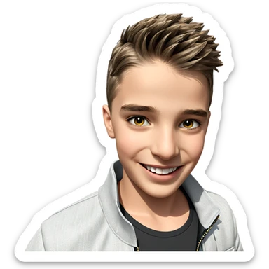 smiling boy in stylish jacket sticker