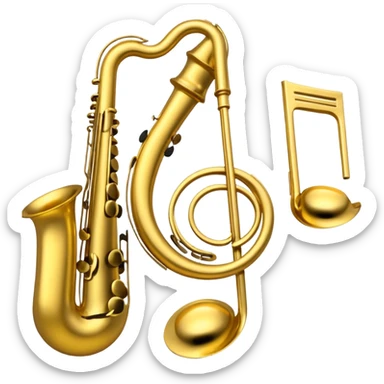 drei musiknoten in goldfarben, kein notenschlüssel. sticker