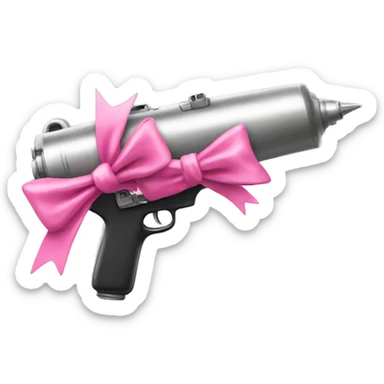 ray gun with pink bow  sticker