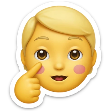 Shy emoji pointing fingers sticker
