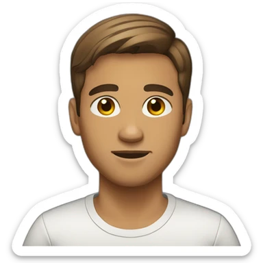 young man - tan skin - light beard - short brown hair - with laptop sticker