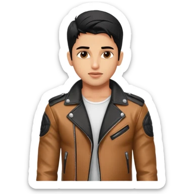 generate a pretty bratz siddharth malhotra, LEAN BUT MUSCULAR WEARING A LEATHER JACKET sticker