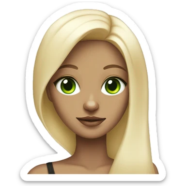 Blonde girl with sphynx cat with green eyes sticker