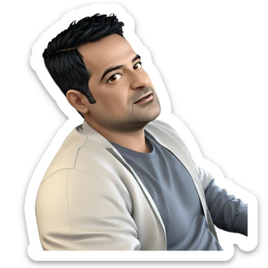 black haired boy in car sticker