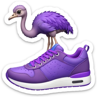 ostrich-in-purple sneakers sticker