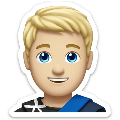 Male with blonde hair and blue eyes waving hand smiling with a Scotland flag 🏴󠁧󠁢󠁳󠁣󠁴󠁿  sticker