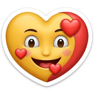 creame un emoji de una carita titando un beso de corazon hacia adelante sticker