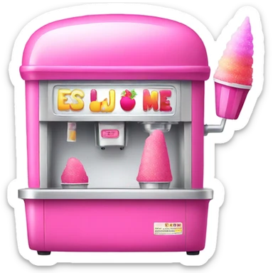 Pink snowcone machine with glitter  sticker