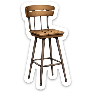 Broken antique bar stool sticker